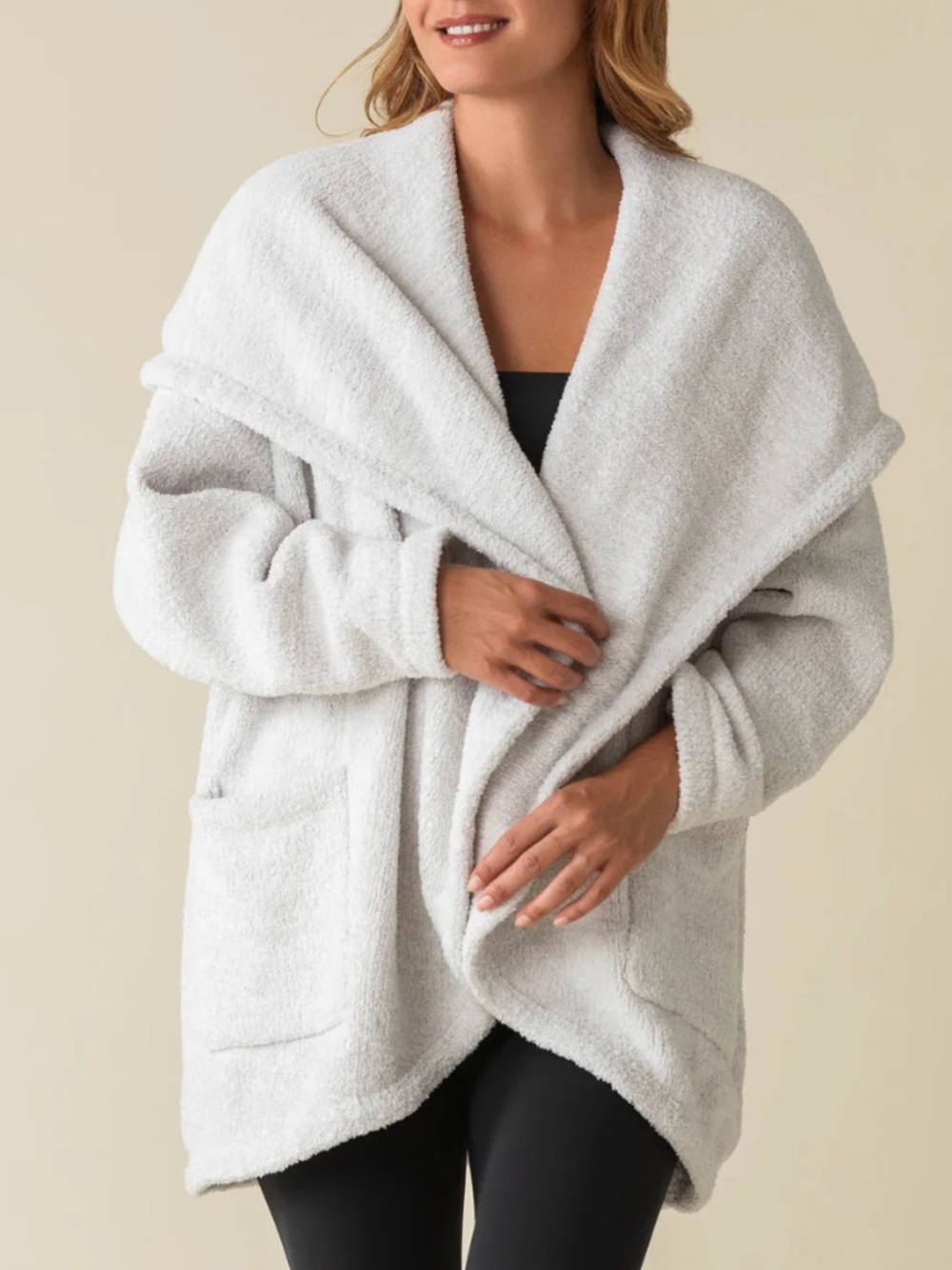 Kashwere Oversized Lounge Sweater Coat  cardigan Heathered Chenilla size S/M